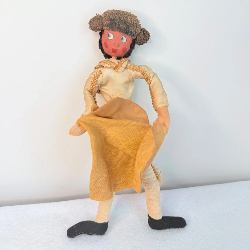 VTG Handmade Matador Bullfighter Cloth‎ Doll Folk Art Figure Spain 10